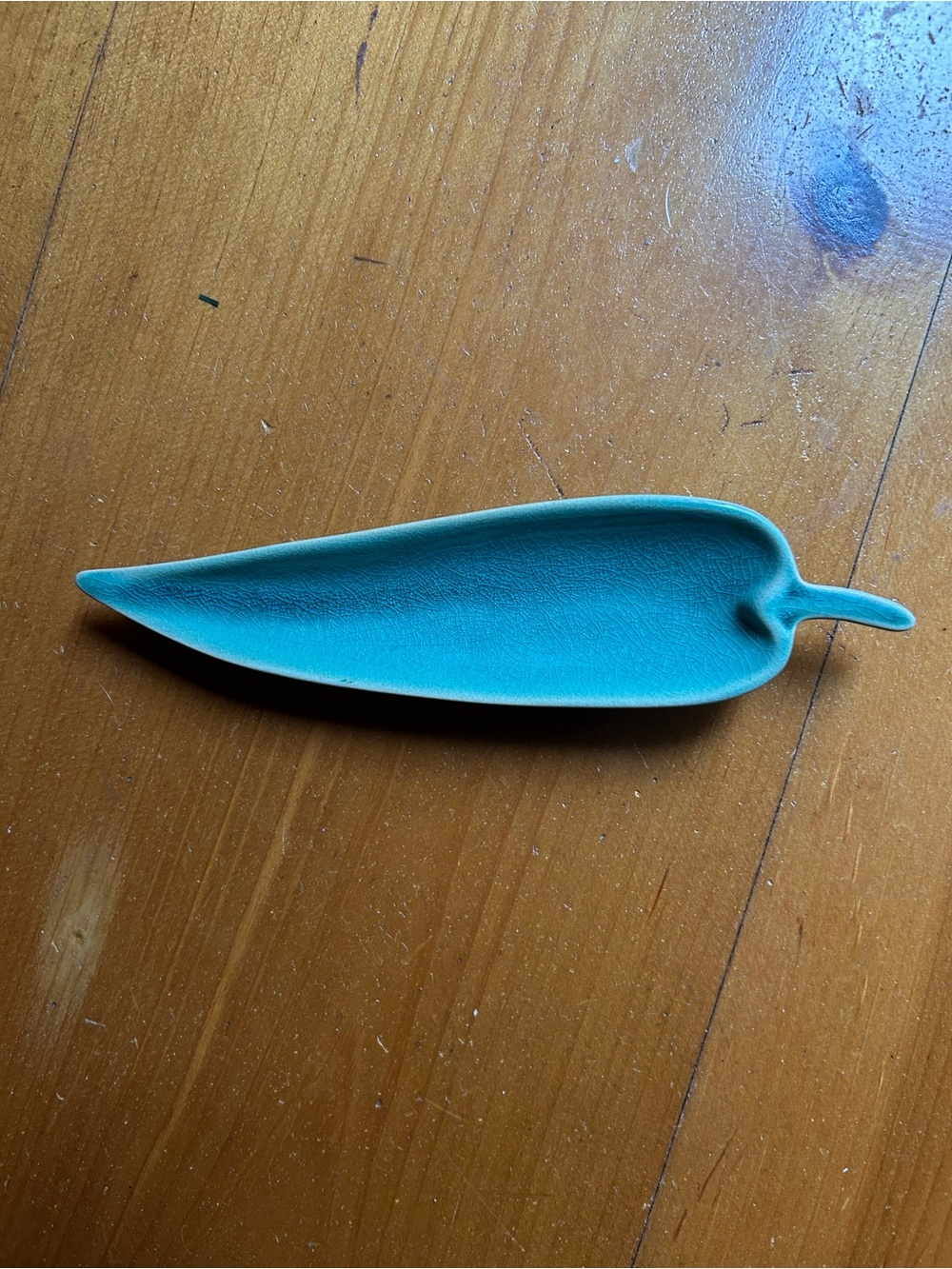 Ceramic Leaf  Dish in Turquoise